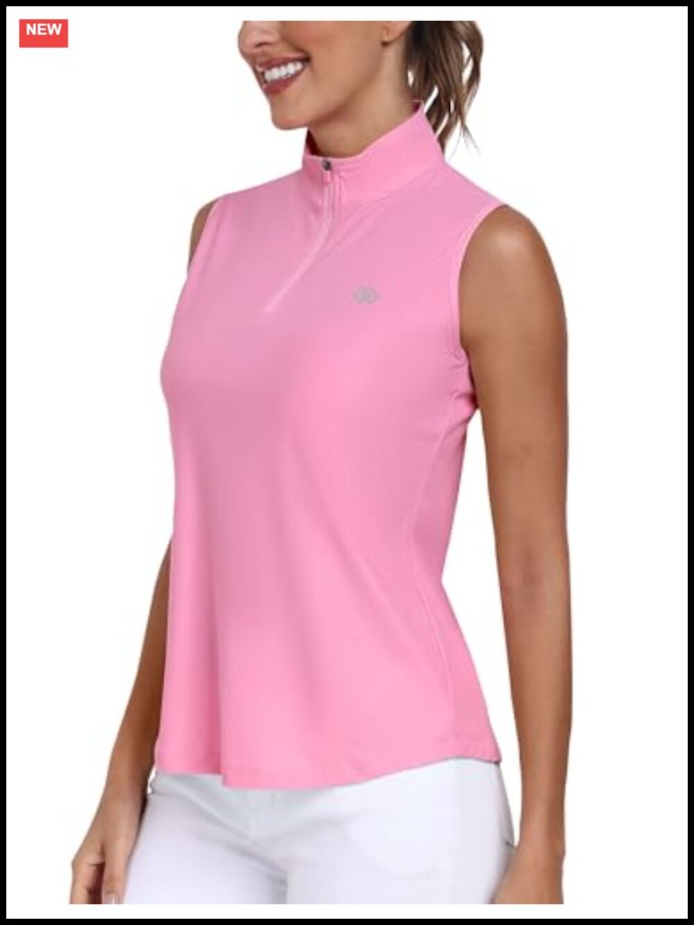 Sleeveless Quarter Zip Golf Tennis Tank Top UPF 50+ Quick Dry Active Polo